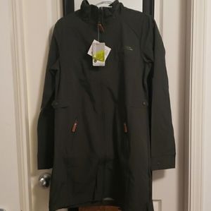 Mountain Warehouse women's khaki longline commuter rain jacket size small